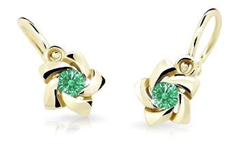 Cutie Jewellery Zlaté detské náušnice C2201-10-X-1 zelená
