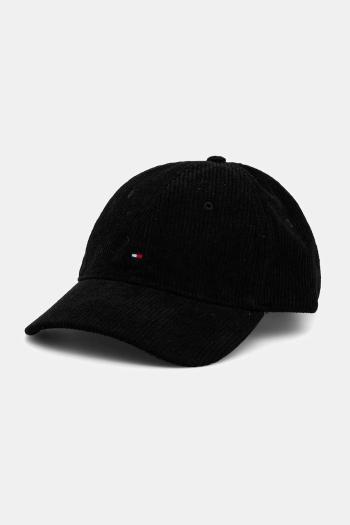 Menčestrová baseballová čiapka Tommy Hilfiger čierna farba, AM0AM13583