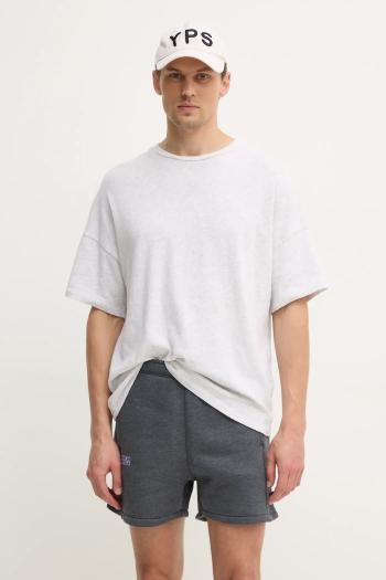 Bavlnené tričko American Vintage pánske, šedá farba, melanžové, MSON02AGE25