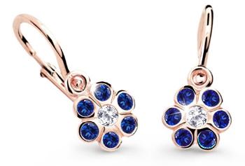 Cutie Jewellery Detské náušnice z ružového zlata C1737-10-X-4 modrá