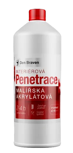 DEN BRAVEN - Maliarska akrylátová penetrácia 1 l mliečne biela