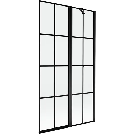 MEXEN - MIST vaňová zástena 100x150 cm 6mm f+s, čierna, dekor, pravá 8A9-100-011-70-77-P