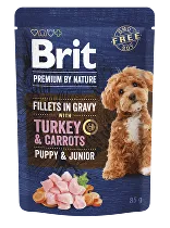 Brit Premium Dog Puppy Fillets Gravy Turkey&Carrots85g
