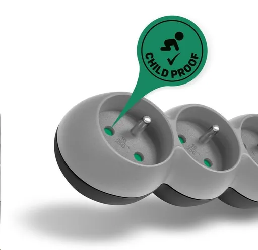 CONNECT IT predlžovací kábel 230 V, 6 zásuviek, 3 m, s vypínačom (biely)