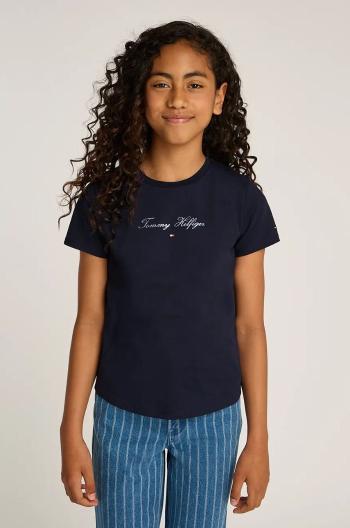 Detské bavlnené tričko Tommy Hilfiger tmavomodrá farba, KG0KG08298