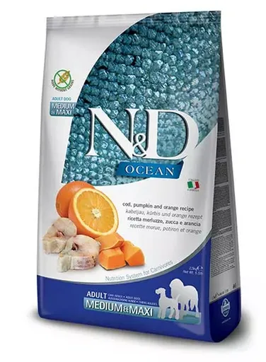 N&D Grain Free Pumpkin DOG Adult Mini Codfish & Orange 7 kg