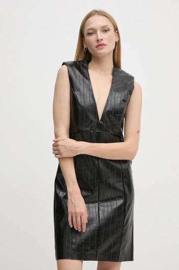 Šaty Sisley čierna farba, mini, áčkový strih, 4S6DLV06O