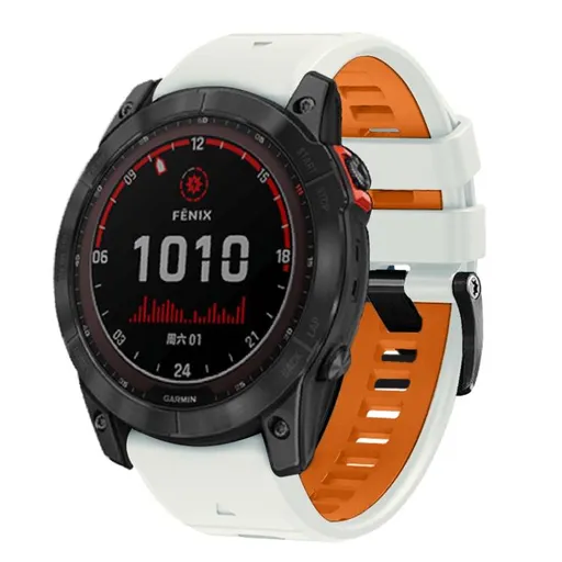 SPORTY QUICK FIT Vymeniteľný silikónový remienok Garmin - šírka 22mm BEIGE-ORANGE