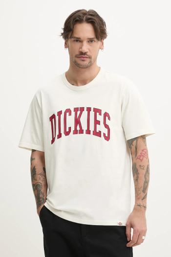 Bavlnené tričko Dickies pánske, béžová farba, s potlačou, DK0A4X9FC481