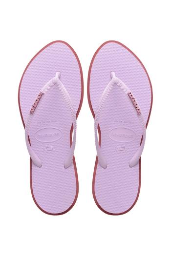 Šľapky Havaianas SLIM POINT dámske, fialová farba, 4149584.9339