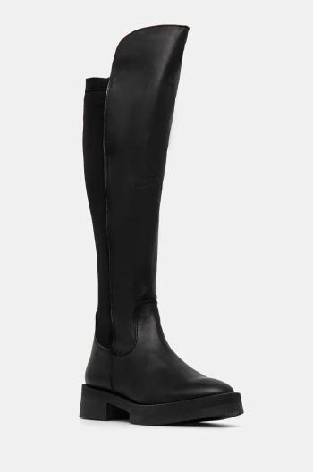Vysoké čižmy Steve Madden Meave dámske, čierna farba, na plochom podpätku, SM11003369