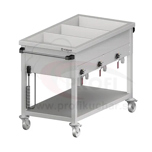 Ohrevný vozík s delenými vaňami – 3 GN