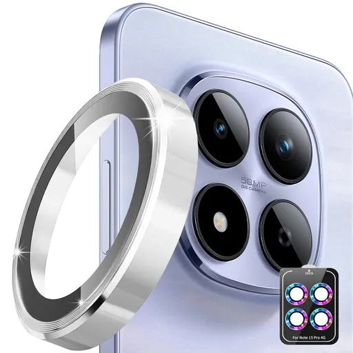 ENKAY ALU Sklo pre fotoaparát Xiaomi Redmi Note 15 Pro SILVER