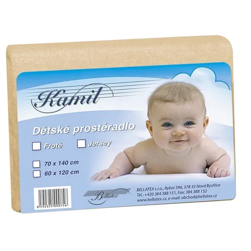 Bellatex Detské froté prestieradlo, béžová, 60 x 120 cm