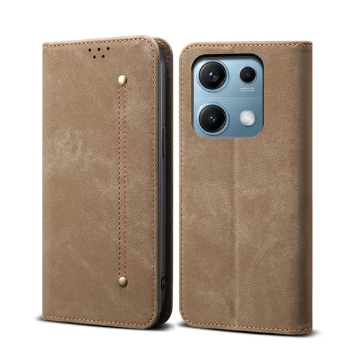 DENIM Peňaženkový kryt pre Xiaomi Redmi Note 14S šedohnedý