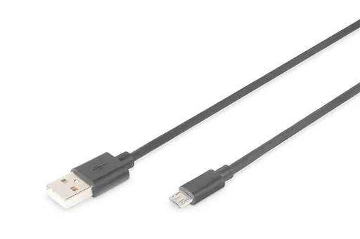 Digitus USB 2.0 kábel USB A samec na USB micro B samec, 2x tienený, Meď, 1m