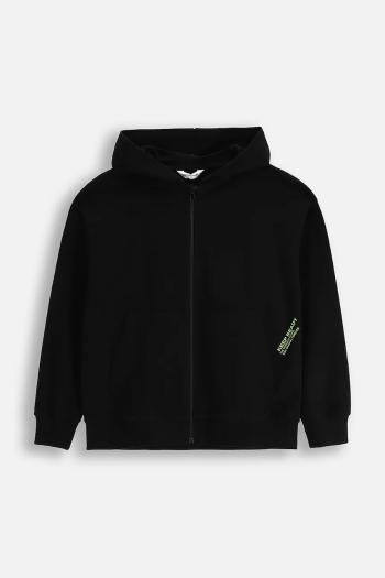 Detská bavlnená mikina Coccodrillo čierna farba, s kapucňou, jednofarebná, EVERYDAY BOY