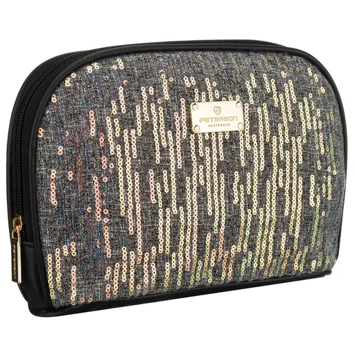 Čierna cestovná kozmetická taštička z odolného syntetického materiálu