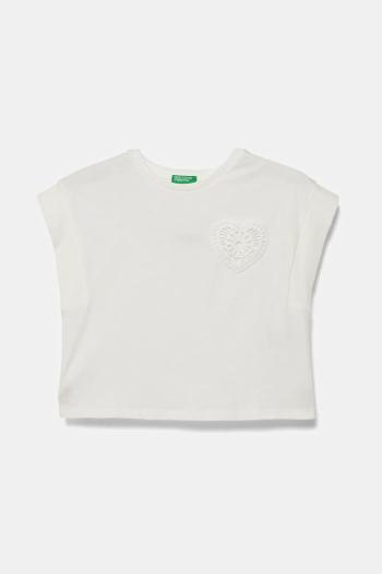 Detské tričko United Colors of Benetton biela farba, 3JFAC10PD