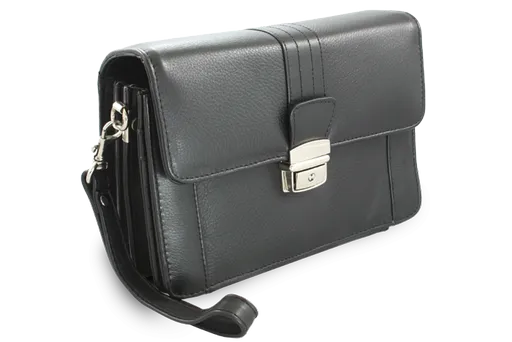 Čierna pánska kožená etue so sklápacím registrom 611-2415A-60