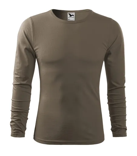 MALFINI Pánske tričko s dlhým rukávom Fit-T Long Sleeve - Army | 2XL
