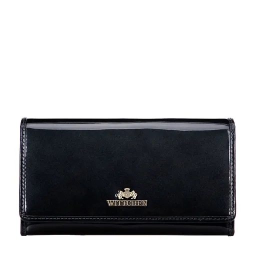 Dámska lakovaná peňaženka veľká tmavošedá 14-1L-903-8A