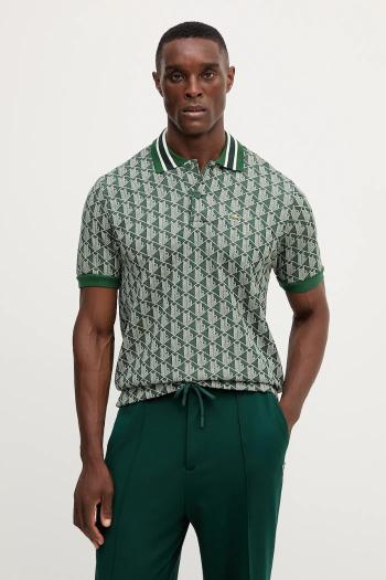 Polo tričko Lacoste pánske, šedá farba, vzorované, DH1417