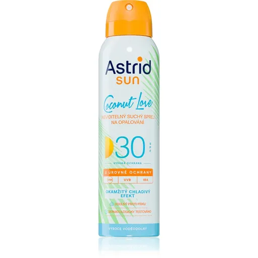 Astrid Sun Coconut Love neviditeľný sprej na opaľovanie SPF 30 s vysokou UV ochranou 150 ml