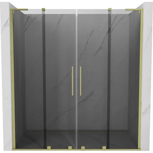 MEXEN/S - Velar L Duo posuvné sprchové dvere 200, grafit, zlatá kartáčovaná 871-200-003-42-55