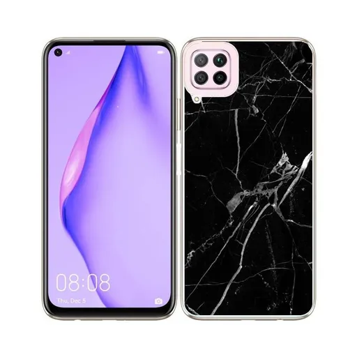 PROTEMIO MY ART Ochranný kryt Huawei P40 Lite BLACK MARBLE (142)