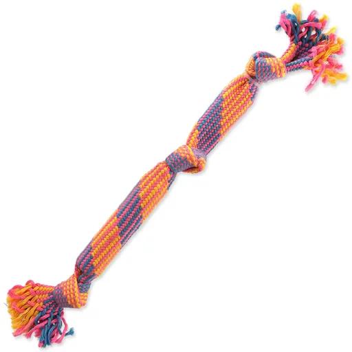 Harčka Dog Fantasy preťahovadlo farebné so zvukom vzor 2, 3 knôty 53cm