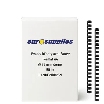 EUROSUPPLIES A4 25 mm čierny, balenie 50 ks (LAMRE21DR25N)