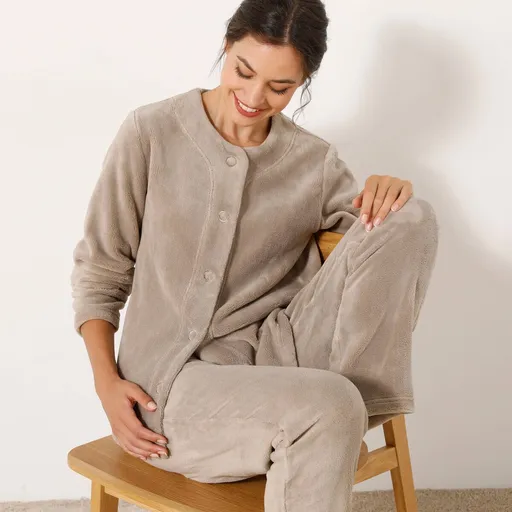 Fleecové pyžamo s kabátikom