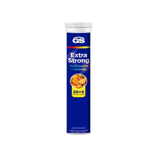 GS Extra strong multivitamín s minerálmi pomaranč 25 šumivých tabliet