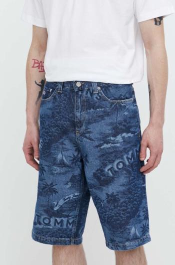 Rifľové krátke nohavice Tommy Jeans pánske,tmavomodrá farba,DM0DM18787