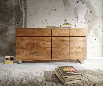 Komoda Live Edge 172 cm akácia prírodná 4 dvierka 4 zásuvky