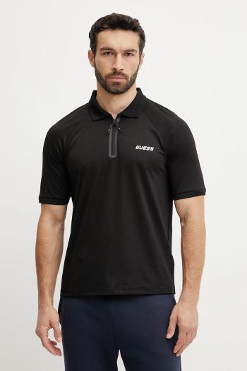Polo tričko Guess JAISS pánske, čierna farba, s potlačou, Z5GP00 KCQU2