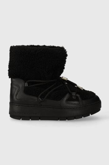Snehule Tommy Hilfiger TOMMY TEDDY SNOWBOOT čierna farba, FW0FW07505