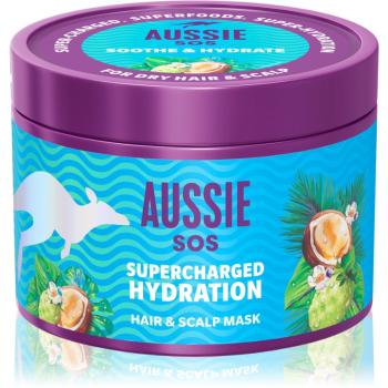 Aussie SOS Supercharged Hydration upokojujúca hydratačná maska na vlasy a vlasovú pokožku 500 ml