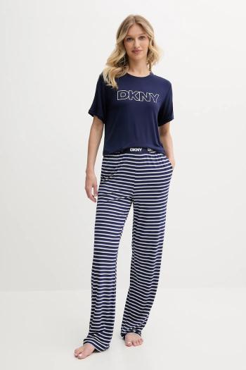 Pyžamo Dkny dámske, tmavomodrá farba, YI90051