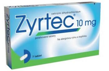 ZYRTEC alergie 10 mg, 7 tabliet