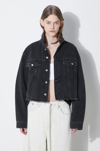 Rifľová bunda MM6 Maison Margiela dámska, čierna farba, prechodná, oversize, S52AM0285