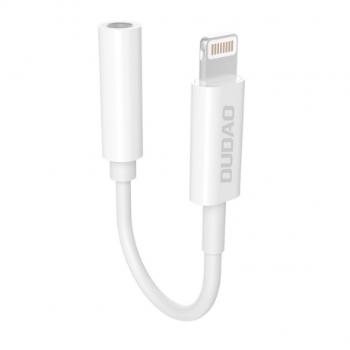 Dudao L16 adaptér Lightning / 3.5mm mini jack M/F 10cm, biely (L16 + white)