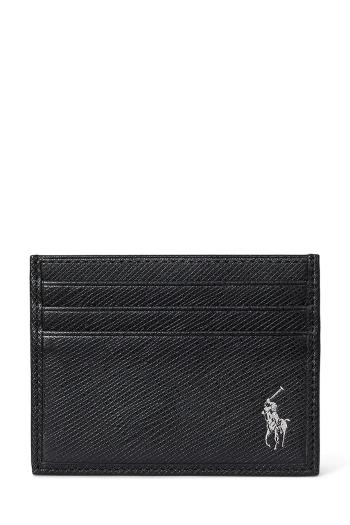Kožené puzdro na karty Polo Ralph Lauren čierna farba, 405931677