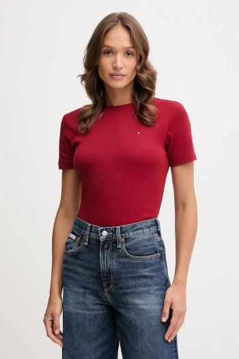 Bavlnené tričko Tommy Hilfiger dámske, biela farba, WW0WW40587