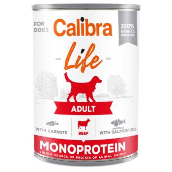 6x400g Calibra Dog Life Adult marha & sárgarépa nedves kutyatáp