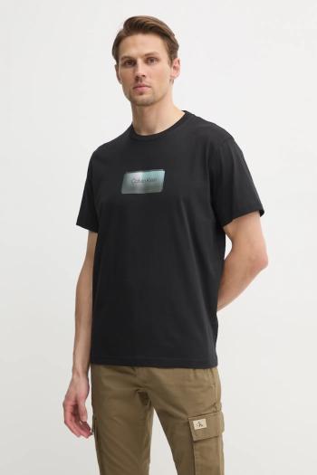 Bavlnené tričko Calvin Klein pánske, čierna farba, s potlačou, K10K114174