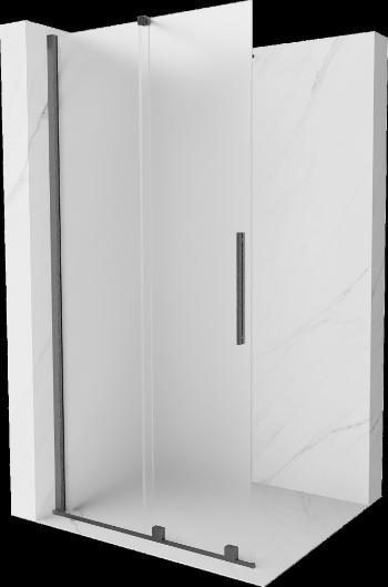 MEXEN/S - Velar Sprchová zástena posuvná Walk-in 110 x 200, dekor 8 mm, grafit kartáčovaná 871-110-000-33-66