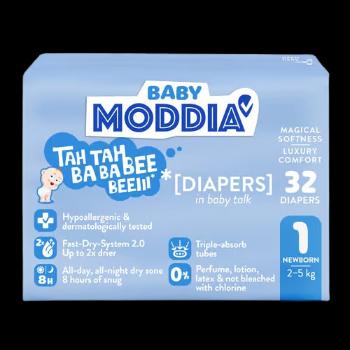 MODDIA BABY Jednorazové plienky 1 Newborn (2–5 kg), 32 ks