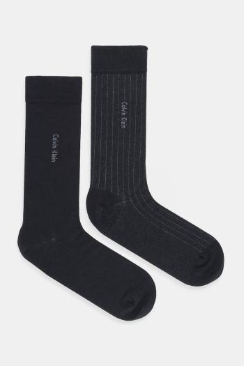 Ponožky Calvin Klein 2-pak čierna farba, 701235970